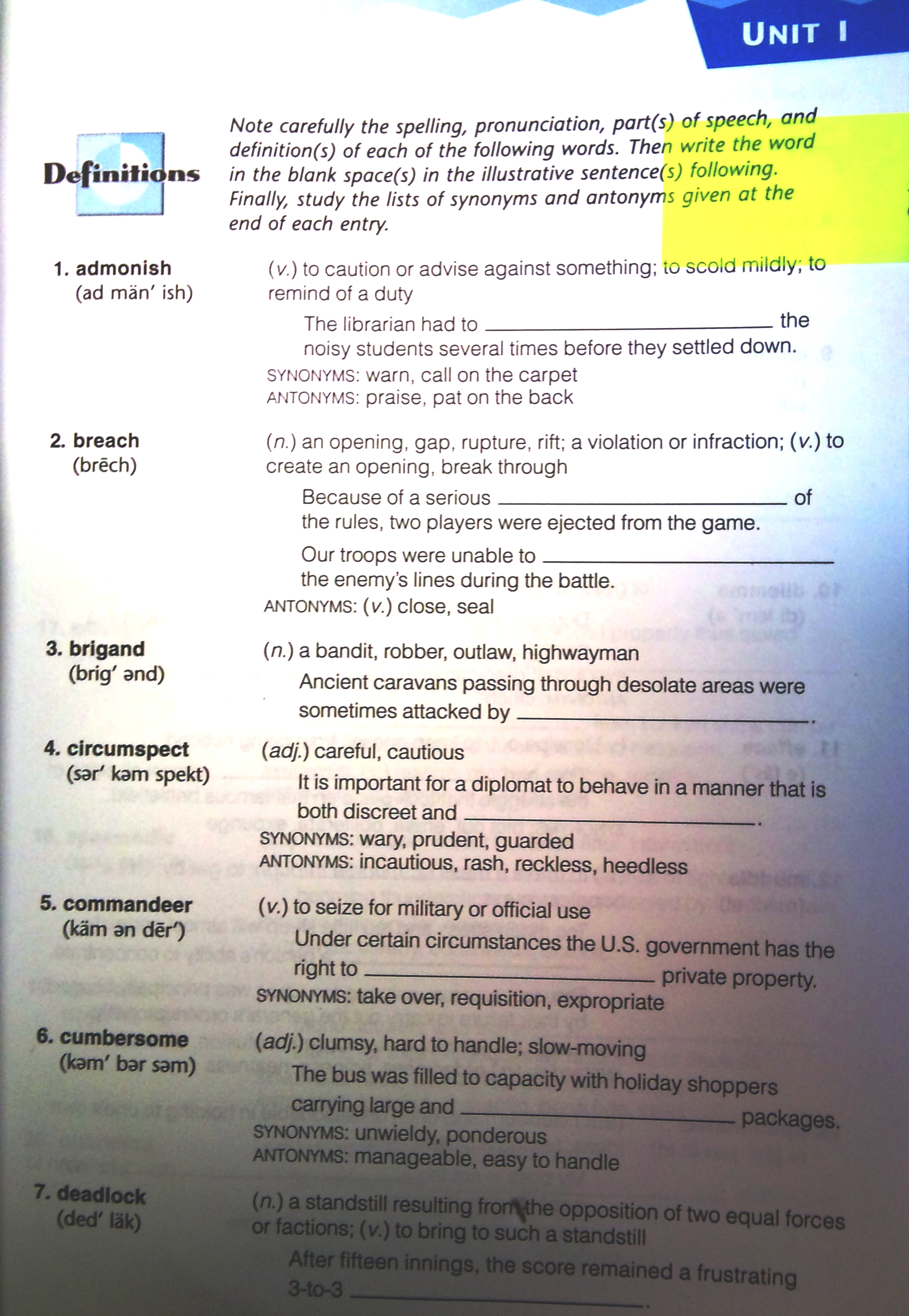 vocabulary level d unit 5 answers